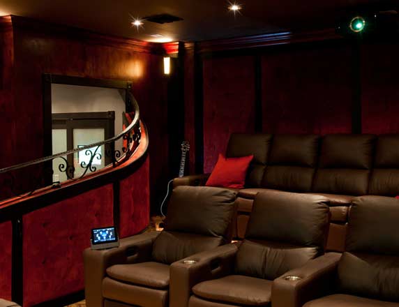 Home Theater with theater seating